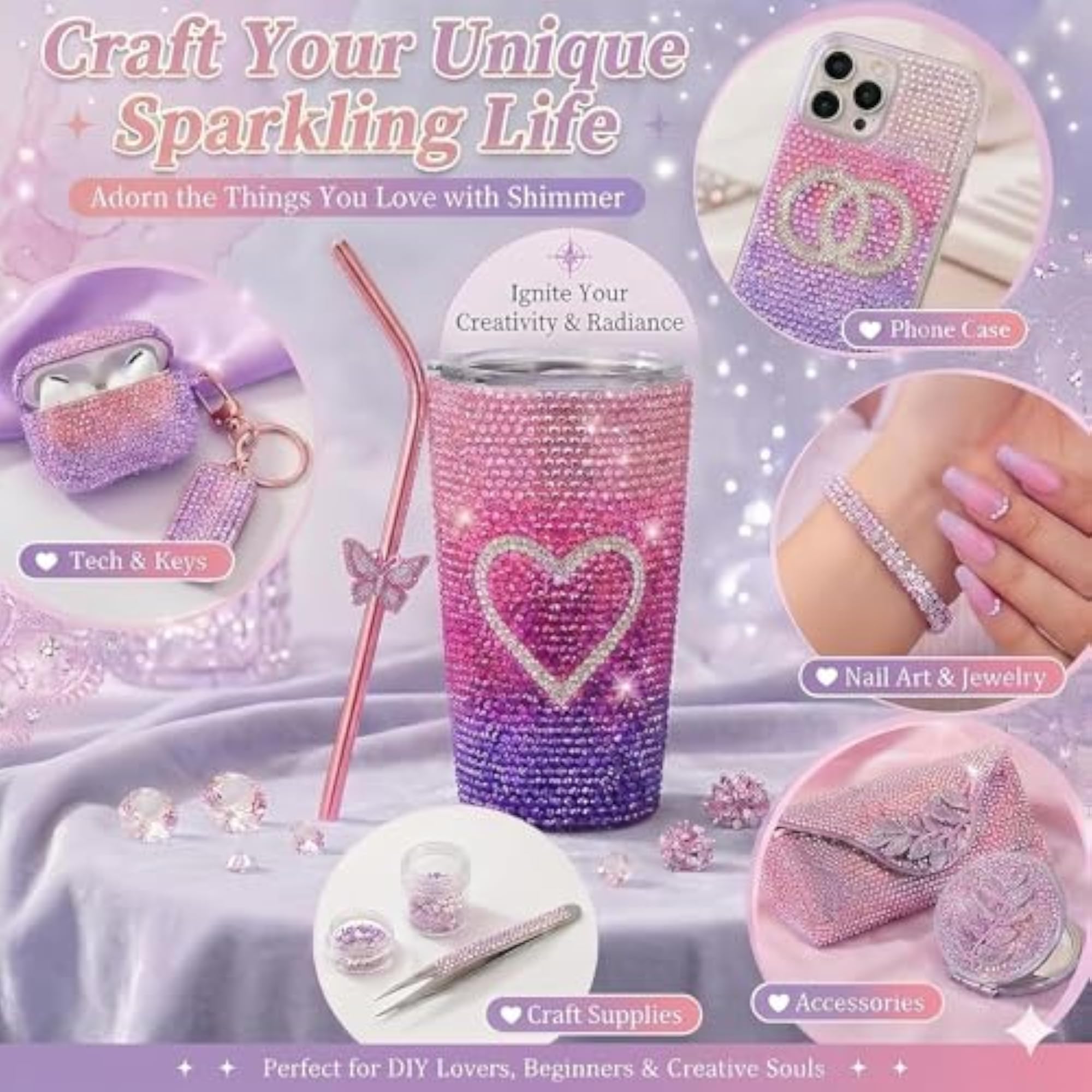 24000Pc Rein Jelly Rhinestone Bedazzling Kit, 24 Colors